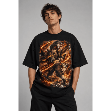 TRUSTWEAR Flame Warrior | T-shirt Oversize Anime