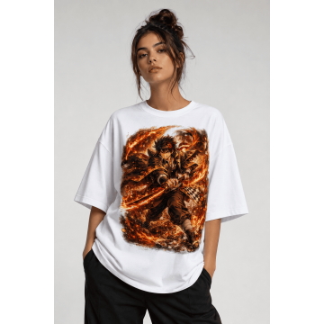 TRUSTWEAR Flame Warrior | T-shirt Oversize Anime
