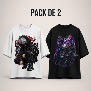 PACK DE 2 T-shirts OVERSIZE
